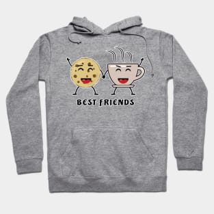 Best Friends - Cookie And Coffee - Funny Character Illustration Hoodie